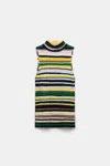 Dorothee Schumacher Striped Cashmere Turtleneck Shell In Multi Colour