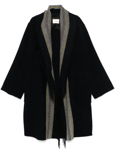 Dorothee Schumacher Striped Comfort Coat In Blue