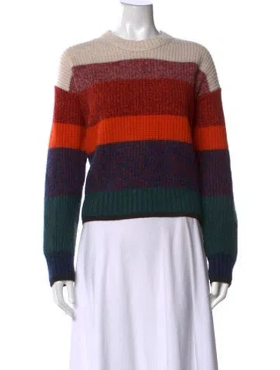 Pre-owned Dorothee Schumacher Striped Crew Neck Sweater In Multicolor