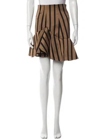 Pre-owned Dorothee Schumacher Striped Mini Skirt In Brown