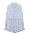 Dorothee Schumacher Oversized Shirt In Striped Silk-viscose In Blue