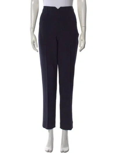 Pre-owned Dorothee Schumacher Striped Straight Leg Pants In Blue
