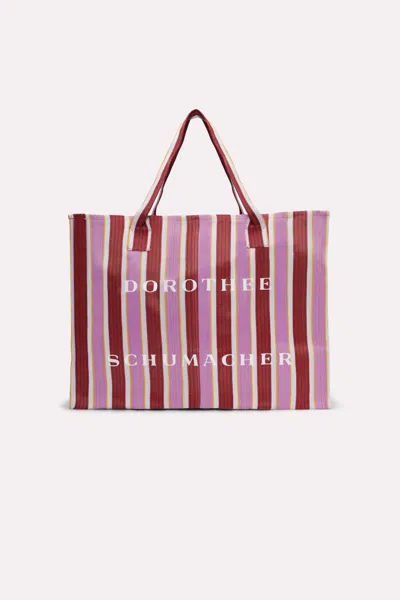 Dorothee Schumacher Striped Tote Made From Recycled Plastic In Red