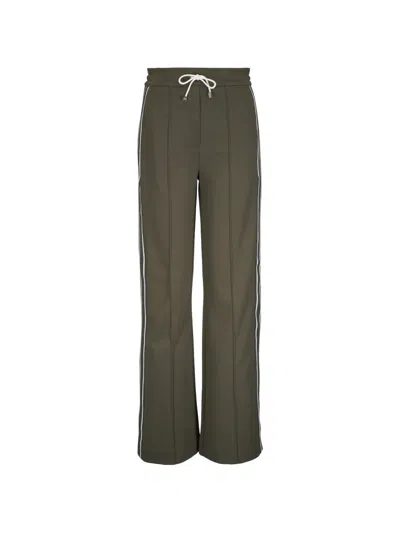 Dorothee Schumacher Stripe-detail Trousers In Green