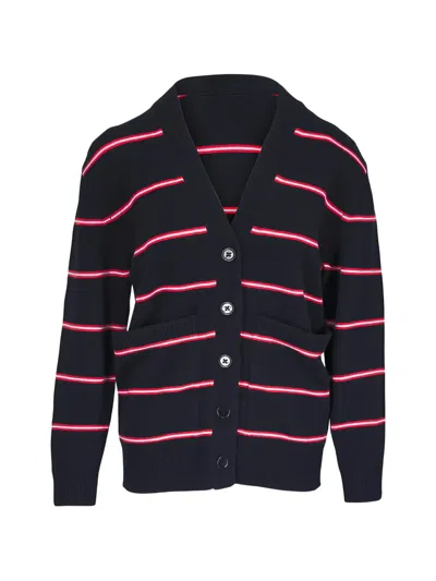 Dorothee Schumacher Striped-pattern Cardigan In Black