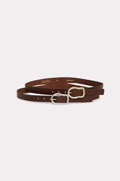 Dorothee Schumacher Strong Femininity Double Belt In True Brown In Multi