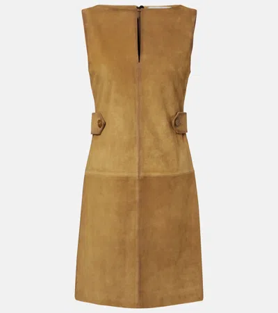 Dorothee Schumacher Suede Minidress In Brown