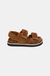 Dorothee Schumacher Suede Sandals With Velcro Straps In Brown