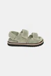 Dorothee Schumacher Suede Sandals With Velcro Straps In Green