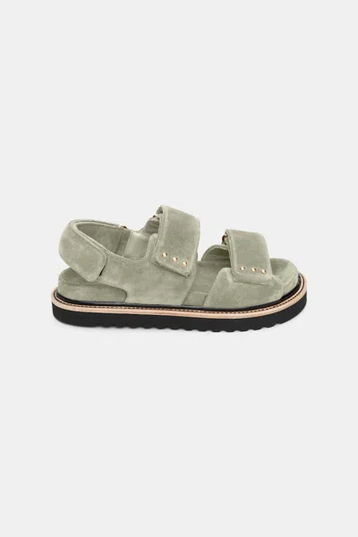 Dorothee Schumacher Suede Sandals With Velcro Straps In Green