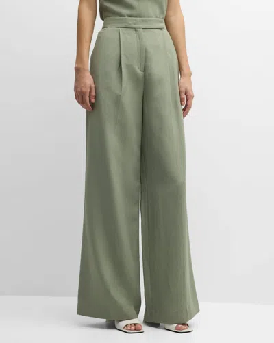 DOROTHEE SCHUMACHER SUMMER CRUISE HIGH-RISE PLEATED WIDE-LEG PANTS