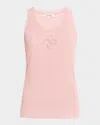 Dorothee Schumacher Summer Ease Sheer Ribbed Tank Top In Rose