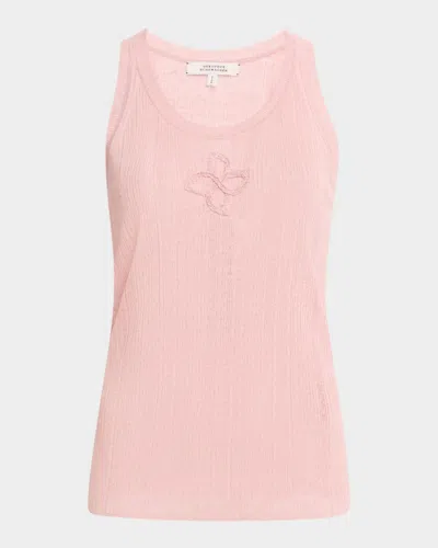 Dorothee Schumacher Summer Ease Sheer Ribbed Tank Top In Pink