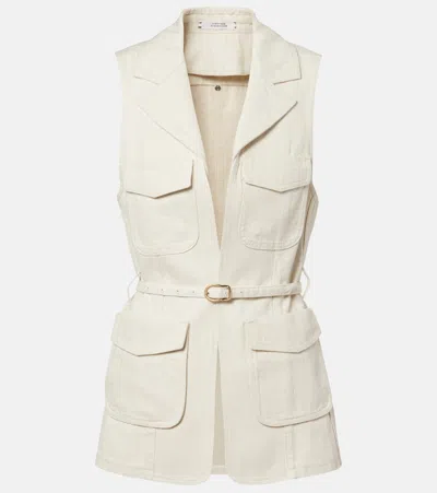 Dorothee Schumacher Summer Of Love Belted Denim Vest In Nude
