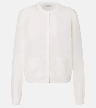 Dorothee Schumacher Summer Semi-sheer Cotton-blend Cardigan In White