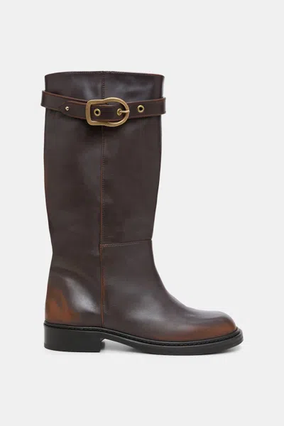 Dorothee Schumacher Tall Boots With Buckled Top Strap In Multi