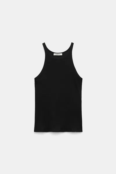 Dorothee Schumacher Tank Top In Luxurious Rib Knit In Black