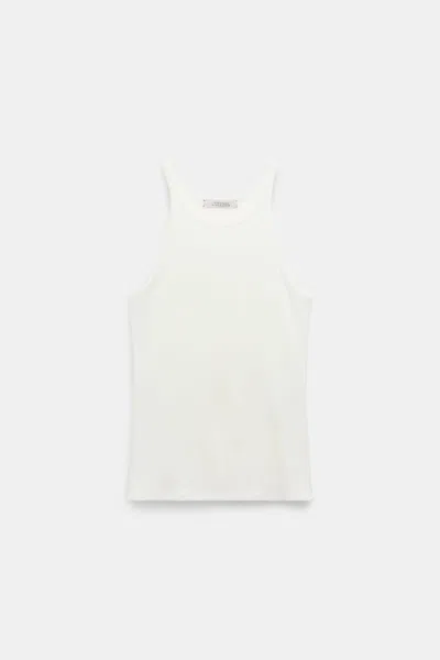 Dorothee Schumacher Tank Top In Luxurious Rib Knit In White