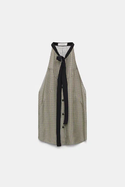 Dorothee Schumacher Tank Top With Sporty Shoulders In Printed Silk Twill In Multi Colour