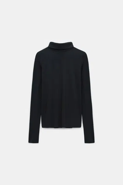 Dorothee Schumacher Technical Jersey Long Sleeve Turtleneck In Black