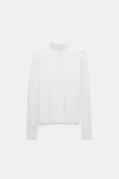 Dorothee Schumacher Technical Jersey Long Sleeve Turtleneck In White