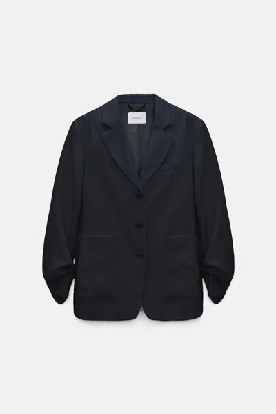 Dorothee Schumacher Technical Linen Blazer In Blue