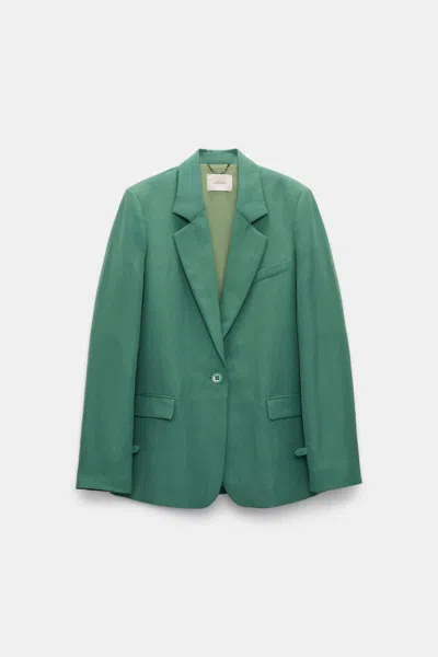 Dorothee Schumacher Technical Linen Blazer In Green