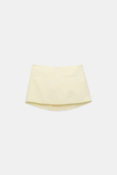 Dorothee Schumacher Technical Linen Mini Skirt In Yellow