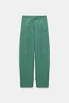 Dorothee Schumacher Technical Linen O-leg Pants In Green