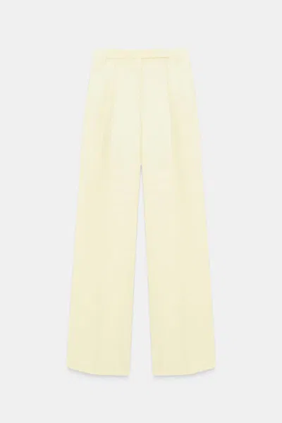 Dorothee Schumacher Technical Linen Wide Leg Pants In Light Yellow