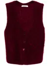 Dorothee Schumacher Fluffy Knit Cashmere V-neck Vest In 粉色