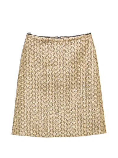 Dorothee Schumacher Textured Mini Skirt In Gold