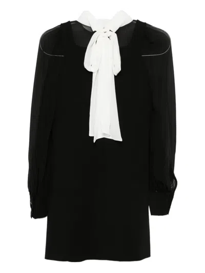 Dorothee Schumacher Tie Collar Fitted Jacket In Black