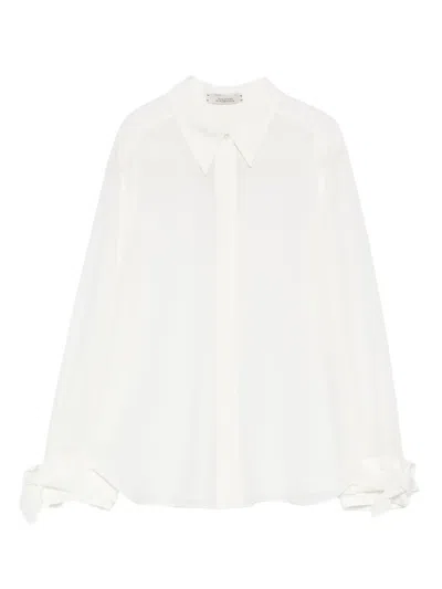 Dorothee Schumacher Tie-cuff Crepe Top In White