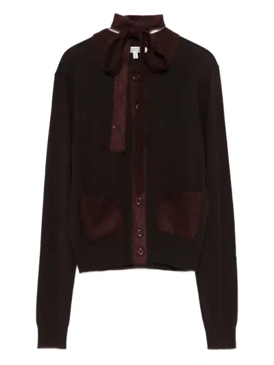 Dorothee Schumacher Tie-neck Cardigan In Brown