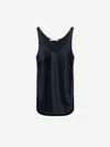 Dorothee Schumacher Silk-satin Tank Top In Midnight Blue