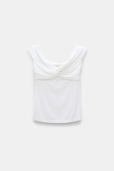 Dorothee Schumacher Top With Draped Knot Detail In White