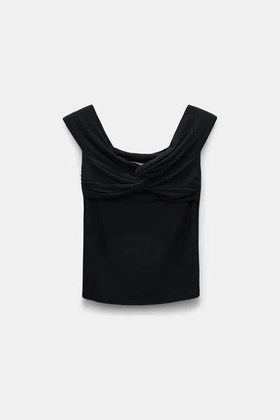 Dorothee Schumacher Top With Draped Knot Detail In Black