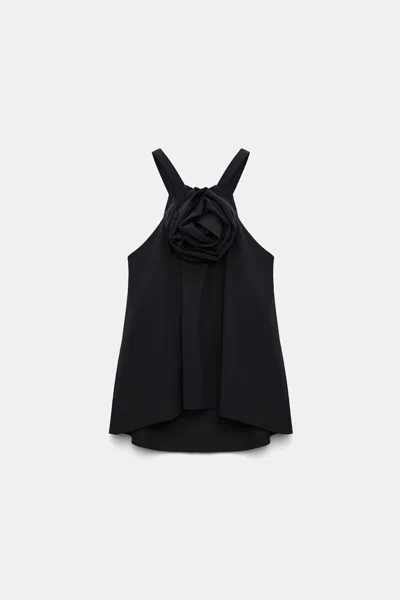 Dorothee Schumacher Top With Removable Rose In Black