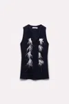 DOROTHEE SCHUMACHER TOP WITH WESTERN-INSPIRED DETAILING AND REMOVABLE FEATHER TIE