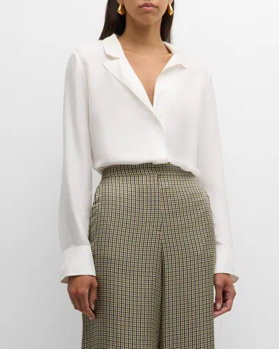 Dorothee Schumacher Trench It Up Ii Button-down Silk Blouse In Camelia White