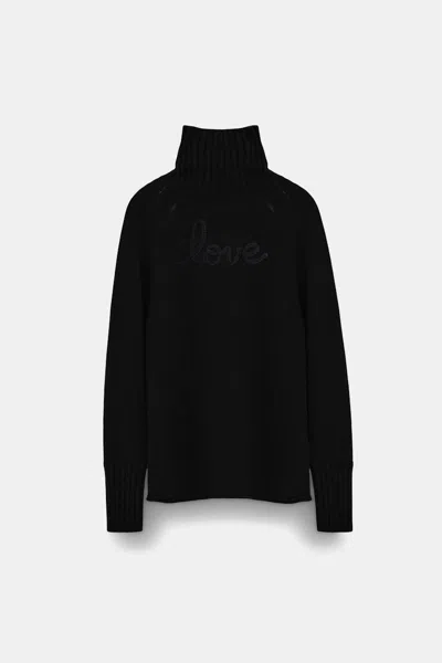 Dorothee Schumacher Turtleneck Pullover In Merino-cashmere In Black