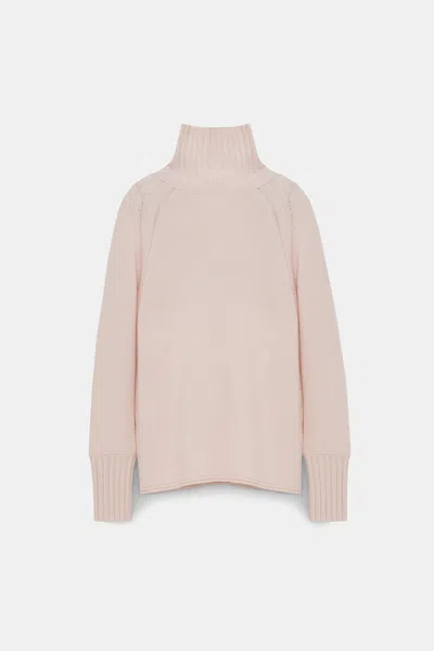 Dorothee Schumacher Turtleneck Pullover In Merino And Cashmere In White