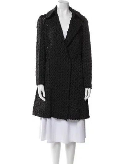 Pre-owned Dorothee Schumacher Tweed Pattern Coat In Black
