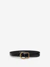 Dorothee Schumacher Calf Leather Belt With Twisted Signature Buckle In Black