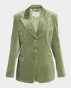 Dorothee Schumacher Twisted Structured Slim Corduroy Blazer In Green