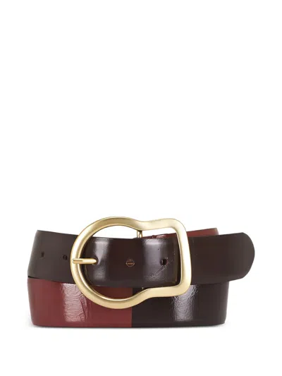 Dorothee Schumacher Two-tone Leather Belt In Orange