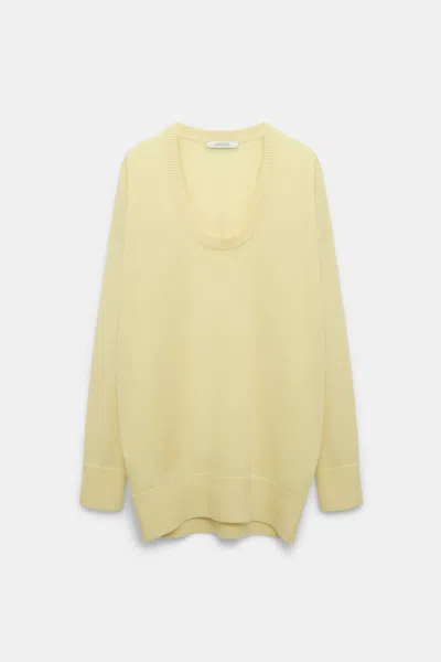 Dorothee Schumacher U-neck Pullover In Yellow