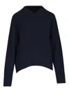 Dorothee Schumacher V-neck Cropped Sweater In Blue