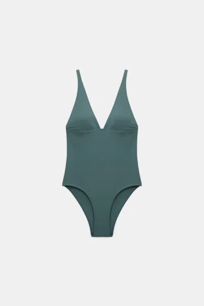 Dorothee Schumacher V-neck Swimsuit In Green